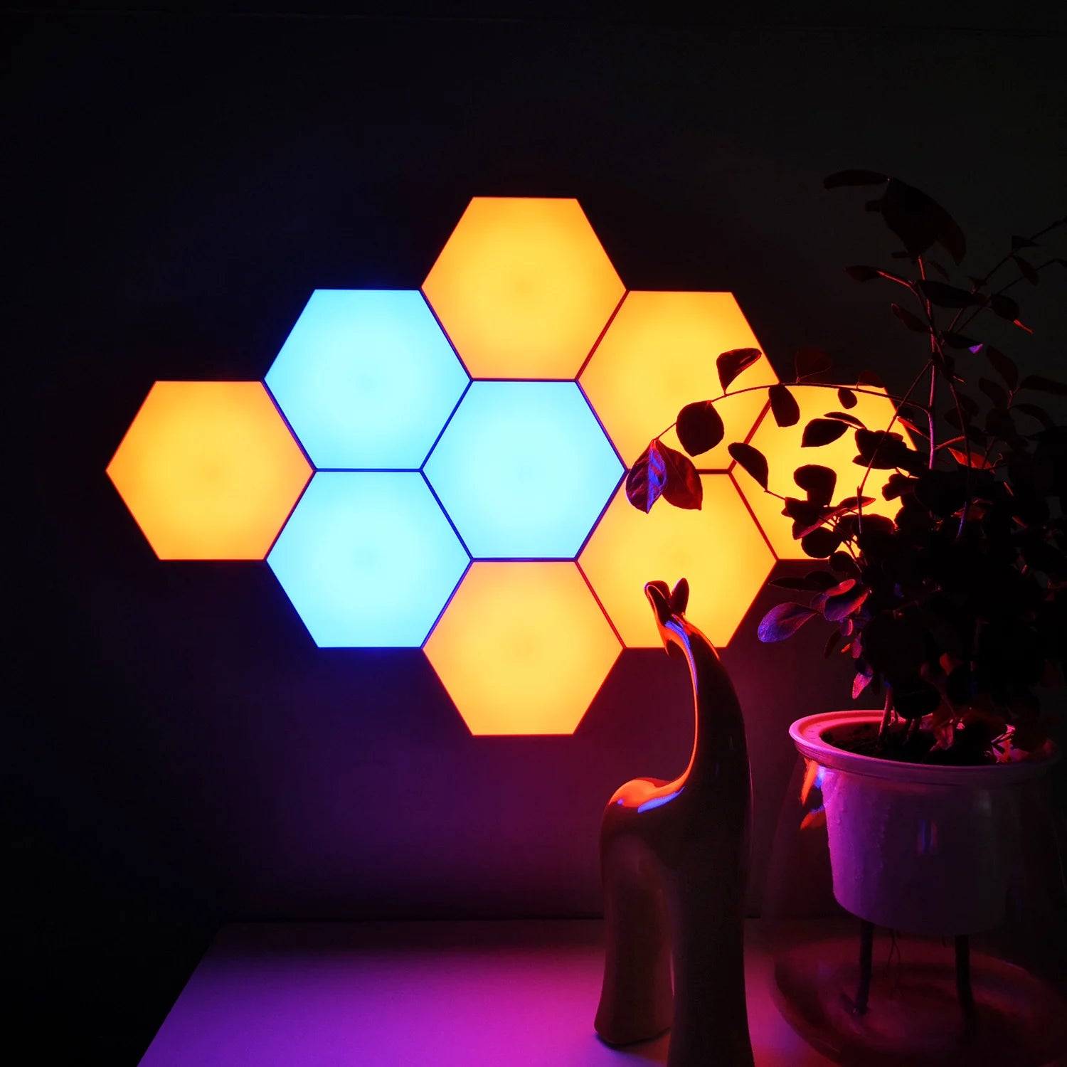 RGB Hexagonal Wall Light